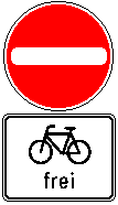 Einbahnstrasse, Fahrrad frei
